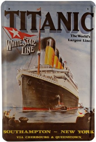 Blechschild " Titanic "