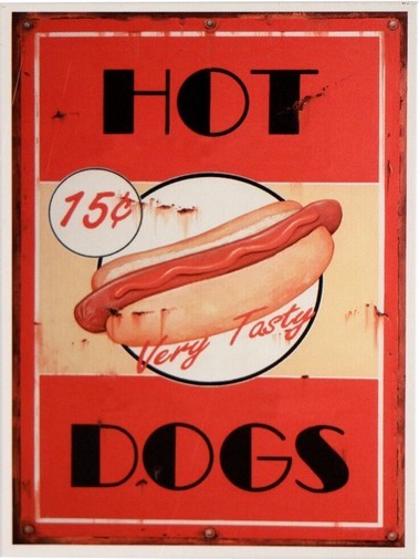 Kühlschrank Metall Magnet " Hot Dogs "