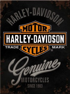Kühlschrank Magnet 6 x 8cm "Harley Davidson Genuine"
