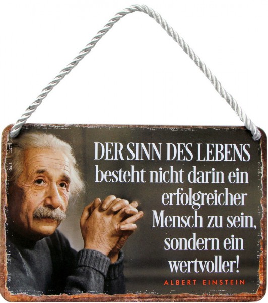 Türhängeschild 18 x 12 cm "Sinn des Lebens - Albert Einstein"