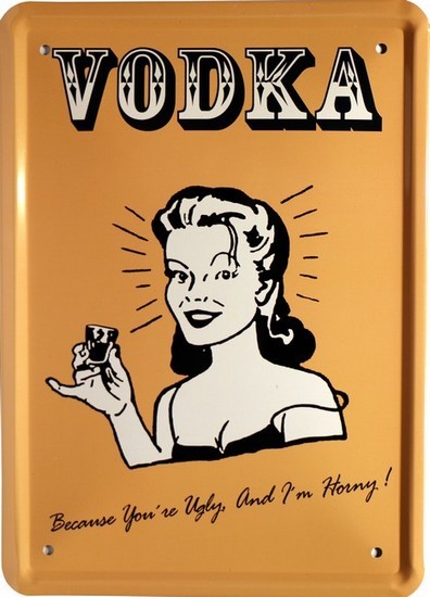 Blechschild 15 x 21 cm " Lady Vodka Alkohol "