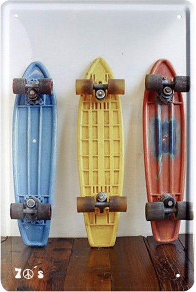 Blechschild " The 70´s Skateboard "