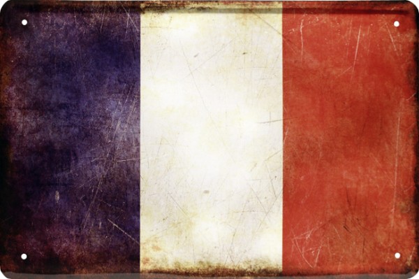 Blechschild Länder Flagge " France - Frankreich "