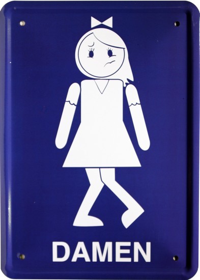 Blechschild 15 x 21 cm " Toilette Damen Mädchen "