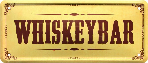 Blechschild " Whiskeybar Whisky Bar Hausbar"