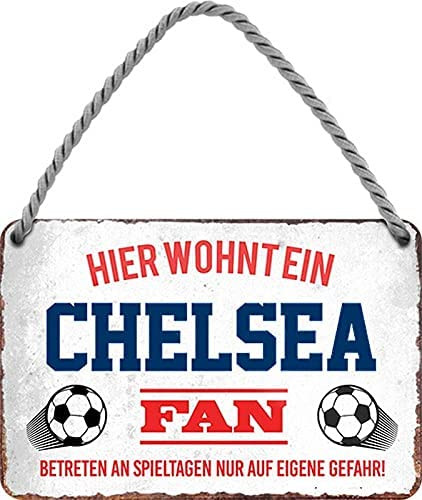 Türhängeschild 18 x 12 cm " Hier wohnt ein Chelsea Fan"
