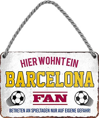 Türhängeschild 18 x 12 cm " Hier Wohnt ein Barcelona Fan"