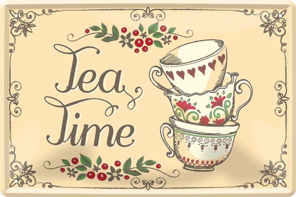 Blechschild " Tea Time "