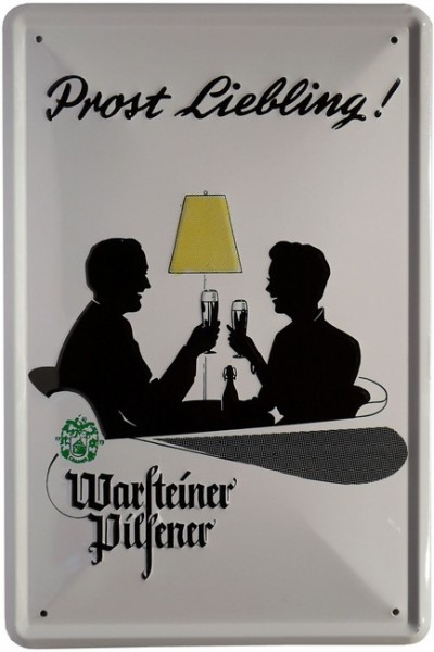 Blechschild geprägt "Warsteiner Pilsener Bier"