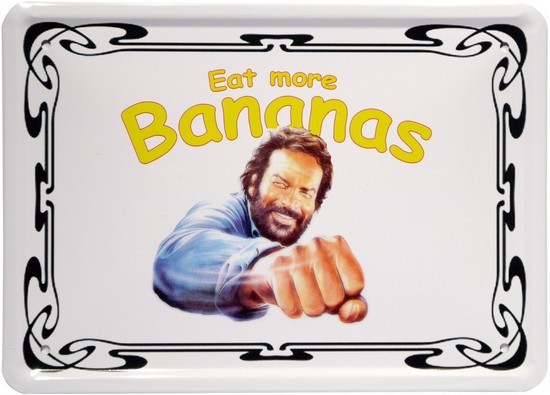 Blechschild 15 x 21 cm "Eat more Bananas."