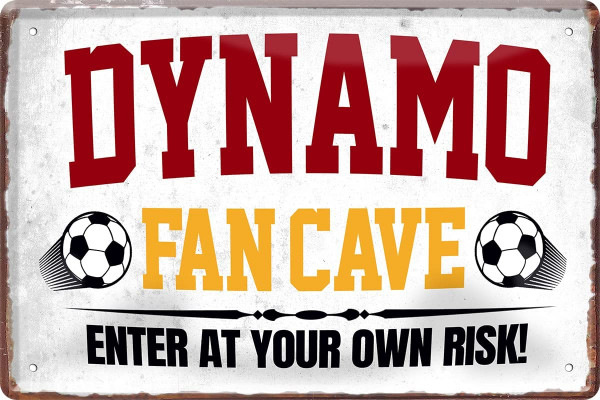 Blechschild "Dynamo Fan Cave - Fußball"