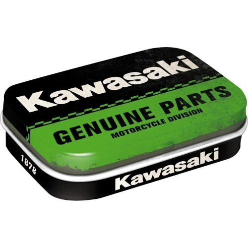 Pillendose gefüllt mit Pfefferminzdragee " Kawasaki "