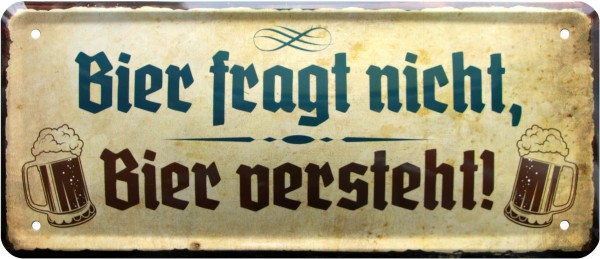 Blechschild lustige Sprüche Deko Schild Institut für Unterhopfung Bier 28x12 cm 