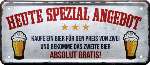 Blechschild " Heute Spezial-Angebot für Bier"