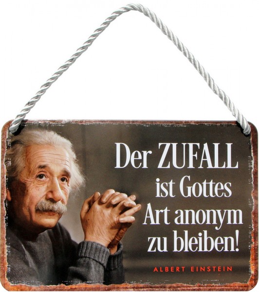 Türhängeschild 18 x 12 cm "Zufall ist Gottes Art - Einstein"