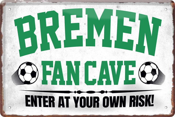 Blechschild "Bremen Fan Cave - Fußball"