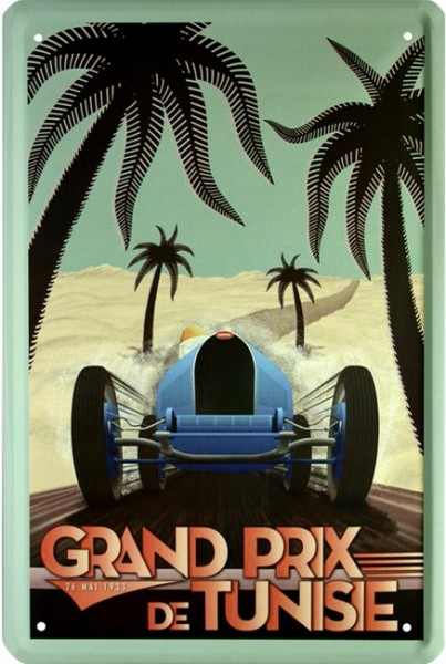 Blechschild " Grand Prix de Tunisie "