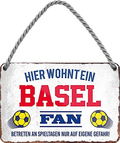 Türhängeschild 18 x 12 cm " Hier wohnt ein Basel Fan"