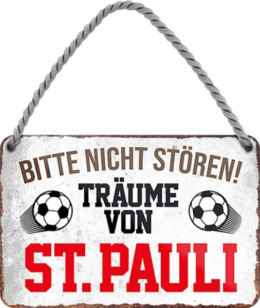 Türhängeschild 18 x 12 cm " Ich Träume von St. Pauli - Fußball"