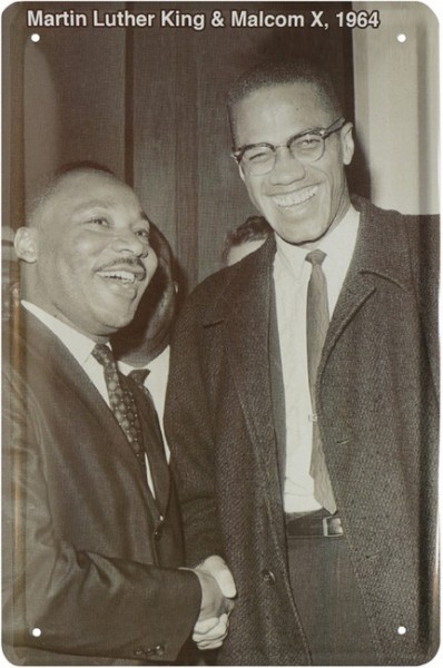 Blechschild " Martin Luther King & Malcolm X 1964 "
