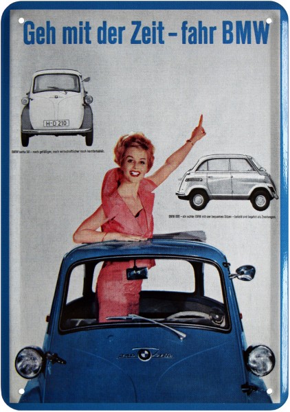Postkarte "Geh mit der Zeit - fahr BMW "