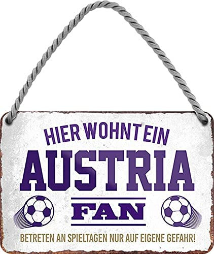 Türhängeschild 18 x 12 cm " Hier Wohnt ein Austria Fan"