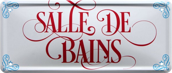 Blechschild "Salle De Bains"