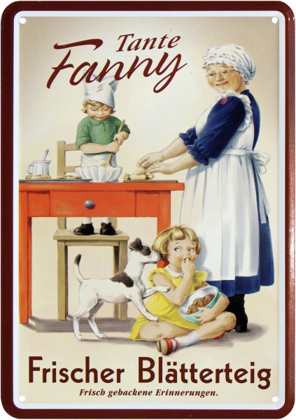 Postkarte "Tante Fanny - frischer Blätterteig"