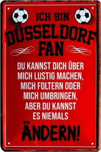 Blechschild "Ich bin Düsseldorf Fan"