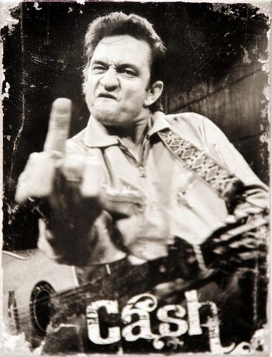 Kühlschrank Magnet 6 x 8 cm " Celebrities Johnny Cash, Finger "