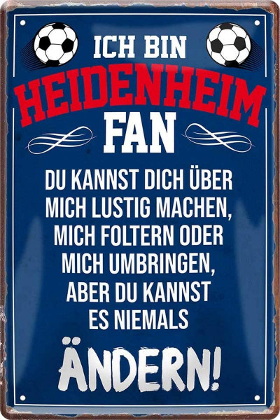 Blechschild "Ich bin Heidenheim Fan"