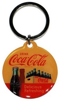 Schlüsselanhänger rund ⌀ 4 cm " Coca-Cola In Bottles Yellow "