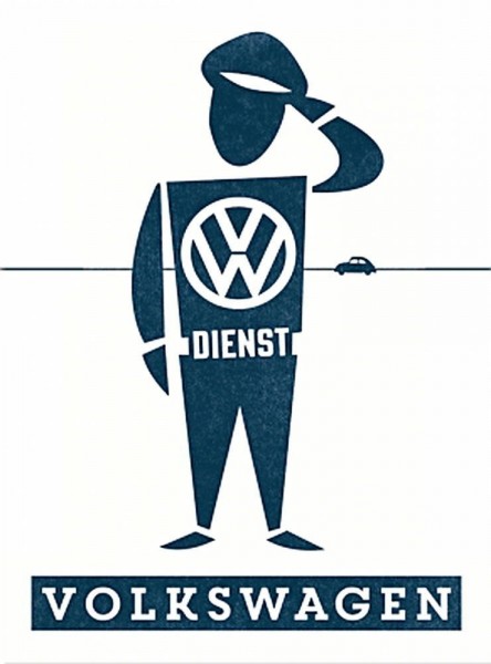 Kühlschrank Magnet 6 x 8 cm "Volkswagen - VW Dienst Mann"